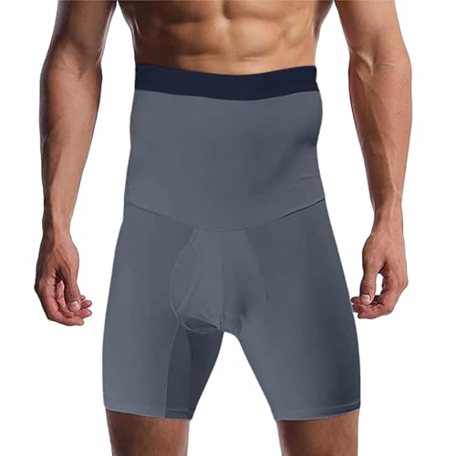 Cambkatl Men's High Waisted Shapewear Shorts Tummy Control Compression Underwear Slimming Body Shaper Long Leg Boxer Briefs