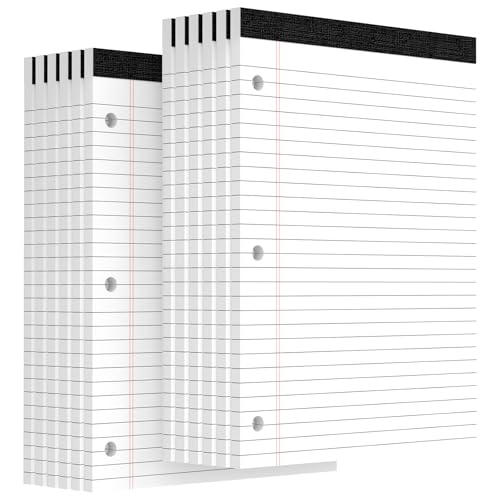 Bloc-notes blanc haut de gamme de 21,6 x 27,9 cm avec réglure large pour l'écriture