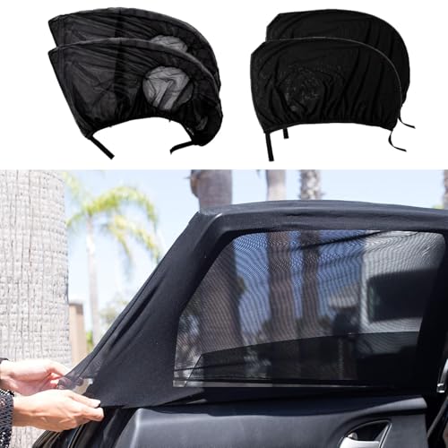 HOTTEY 4 PCS Parasol Coche Lateral, Parasol para Auto Ventana Lateral Protección Solar, Protección UV, Cubre Sol para Auto Ventana Lateral Universales...