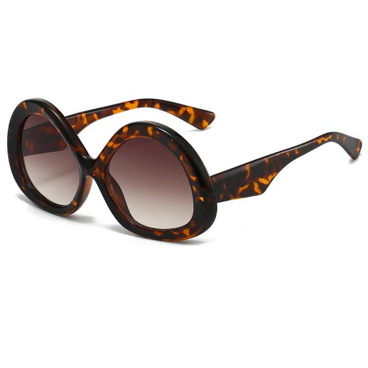 bullabulling Vintage Oversized Round Sunglasses For Women Men Shades Big Frame Trendy Hip Hop black Sun Glasses UV4002