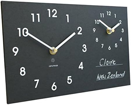 Ashortwalk Dual Time Zone Classic Wall Clock made from recycled paper packaging