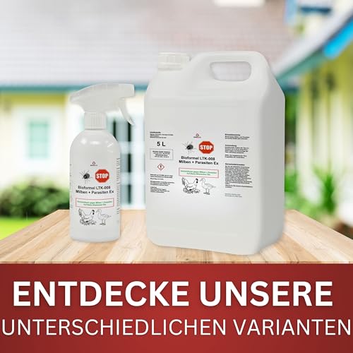 BIODELTA Milbenspray Hühner & Geflügel 5L - Anti Milbenmittel gegen Milben und Parasiten - Hühner Milben Stop - Umgebungsspray & Kontaktspray - vorbeugend & bei akutem Befall (5 L)