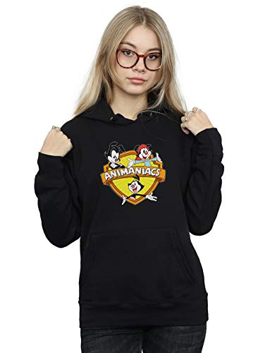 Absolute Cult Animaniacs Women's Logo Crest Hoodie Black XX-Large