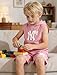 EDFTM Little Boys Summer Clothes Hooded Sleeveless Tank Tops Workout Shorts 2 Piece Set Fashion Outfits Navy Blue/Pink