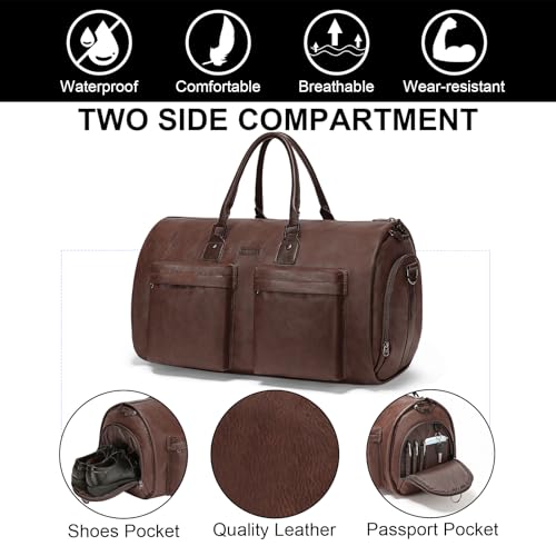 Modoker LGX9301DARKBROWN Rolling Garment Bag For Travel Wheeled Duffel Bag Luggage Suit Travel Bags thumb #5
