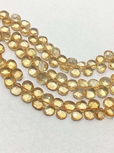 Citrine naturelle cœurs jaunes de 6mm pour fabriquer des bijoux d'été lumineux et solaires