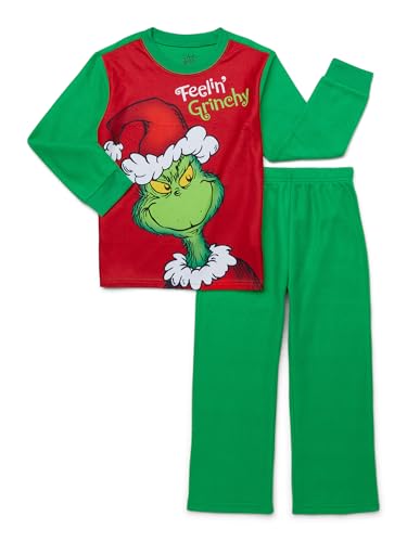The Grinch Who Stole Christmas Girls Long Sleeve Top and Pants Pajama Set, 2-Piece, Sizes 4-12