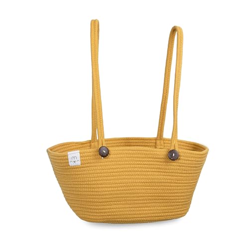 Image of Natemia Rope Nursery Organizer - Hanging Baby Diaper Caddy for Baby Essentials - Diaper Organizer for Crib, Changing Table or Playard