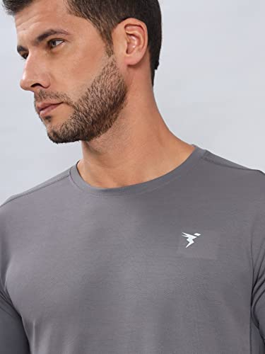 Image of TECHNOSPORT Men's 100% Polyester Slim Fit Solid Short Sleeve T-Shirt for Gym, Workout, Sports and Regular Use - Pack of 2