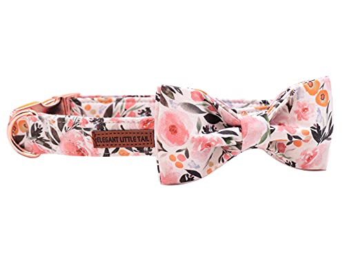 Elegantes Rosa Blumen-Hundehalsband, bequemes Hundehalsband mit Schleife, für X-Small-Welpen