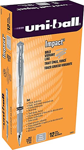 Bolígrafo uni-ball Gel Impact Roller Ball Plata Mediano miniatura 2