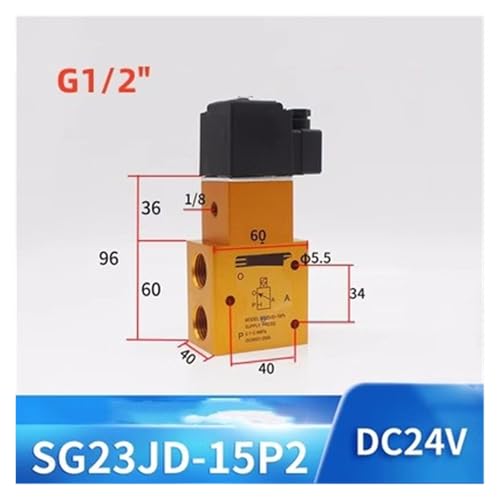 Électrovanne SG23JD 15P2 DC24V pour stopper les fuites de pression pneumatique 2.4Mpa - 2