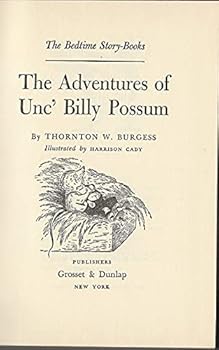 Hardcover Adventures of Unc' Billy Possum Book