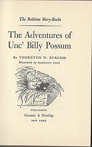 Adventures of Unc' Billy Possum 044802716X Book Cover