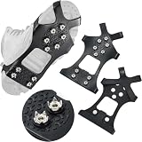Nonazippy ice Cleats for Shoes and Boots crampons - ice Spikes for Boots Traction Cleats for Ice, Snow, and Outdoor Activities - Durable and Easy to Use(2, M)