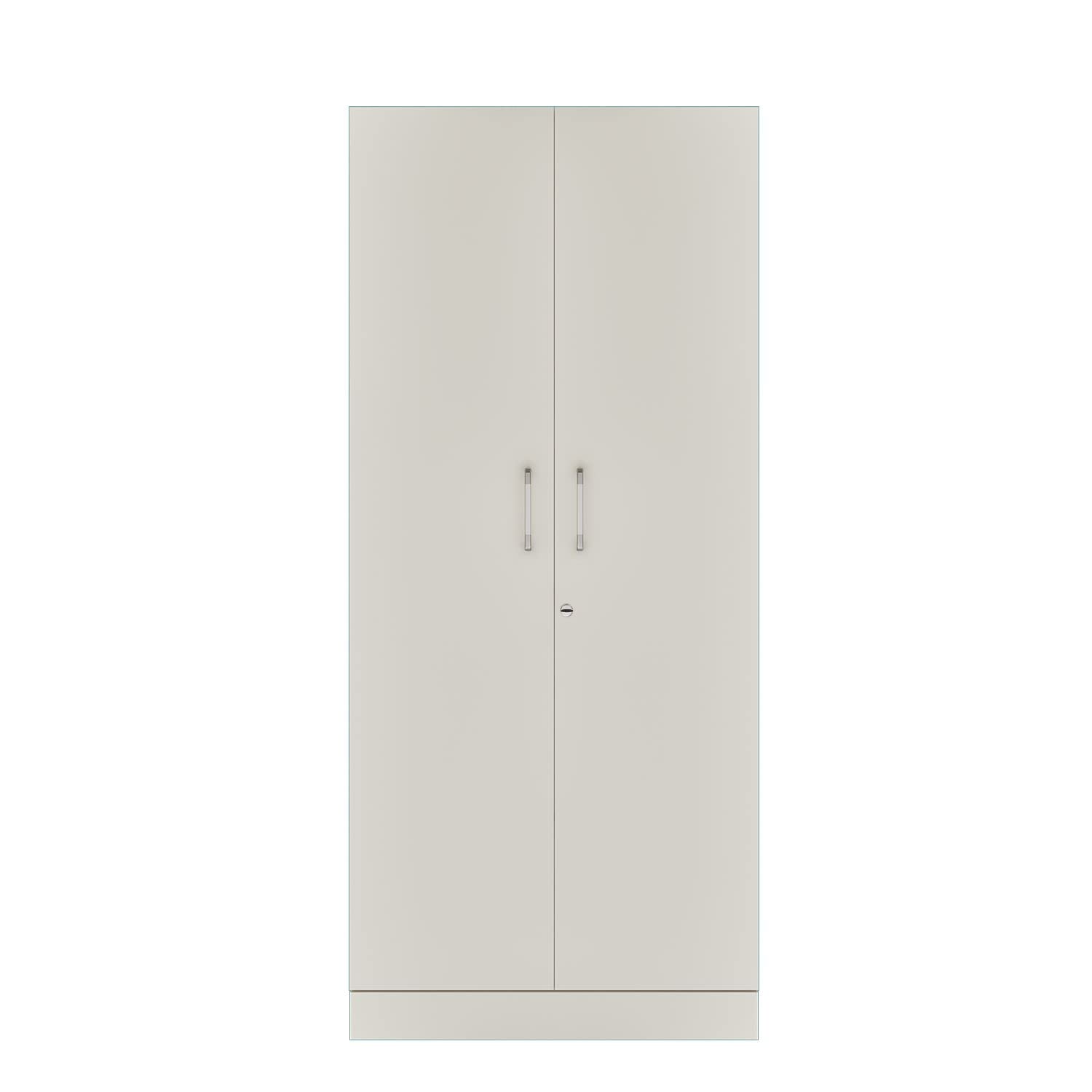 Wakefit Wardrobe | 1 Year Warranty | Engineered Wood Almirah, Cupboard for Clothes Storage | 2 Door, Drawer, 1 Hanging Space | Gingham - Frosty White