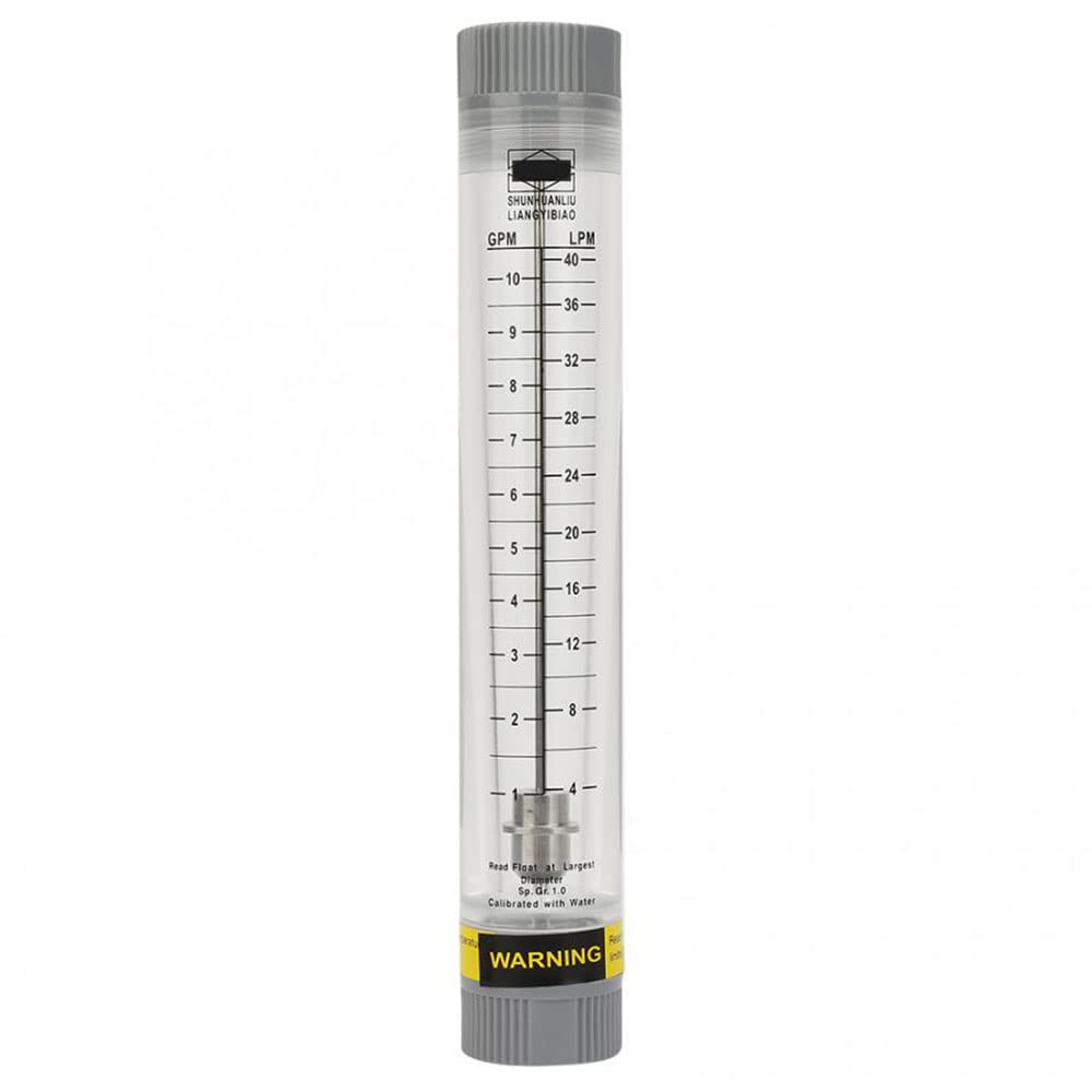 Flussometro a tubo, LZM-20G Misuratore di portata liquido acrilico trasparente, Flussometro ad alta precisione, 1-10 GPM e 4-40 LPM, filettatura interna da 3/4 "