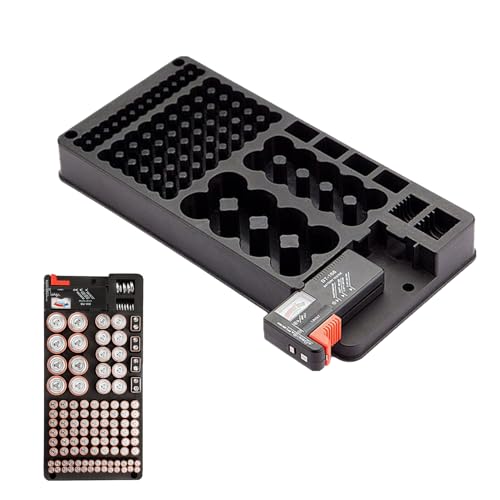 Plateau de rangement piles AA AAA C D 9V, caisse polyvalente pièces monnaie 116 bacs
