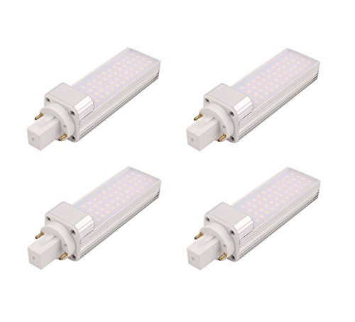 Lot de 4 x LED G24 Blanc chaud 2700K lampe fluorescente compacte,rotatif en aluminium lampe G24 2-pins LED CFL/lampe fluorescente compacte,13 W 1300LM 28 W CFL