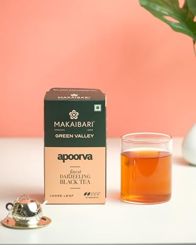 Image of Makaibari Green Valley Apoorva Finest Darjeeling Black Loose Tea Leaves 100 Gm | Premium Darjeeling Single Estate | Muscatel Fruity Top Notes | 50 Cups