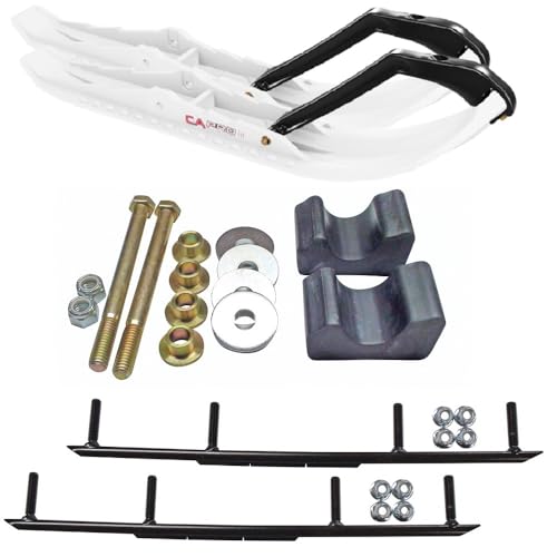 C&A Pro White TMX Snowmobile Skis w/ 6