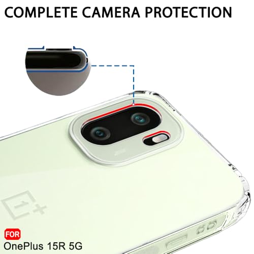 Image of TheGiftKart Best Camera Protection Back Cover Case for OnePlus 15R 5G | Ultra Clear Soft Case | Inbuilt Dust Plugs & Anti-Slip Grip | Slim & Protective Cover for OnePlus 15R 5G (Silicone, Transparent)