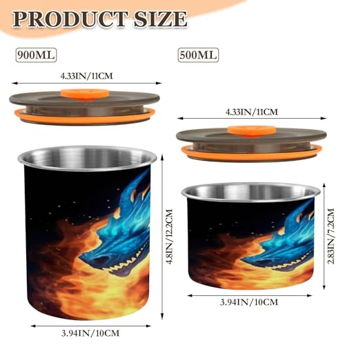 Envase para café de acero inoxidable 500ml ATTX azul miniatura 2