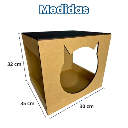 Brinquedo Casa Nicho Toca Para Gatos 35x33 Em Mdf 6mm Fixo De Parede