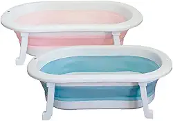 Banheira Retrátil Dobrável Em Silicone De Bebe (Azul)