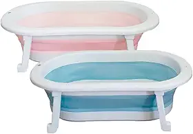 Banheira Retrátil Dobrável Em Silicone De Bebe (Rosa)