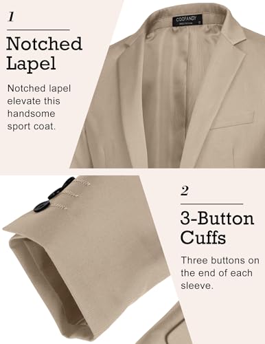 Image of COOFANDY Mens Sport Coat Casual Blazer One Button Business Suit Jacket
