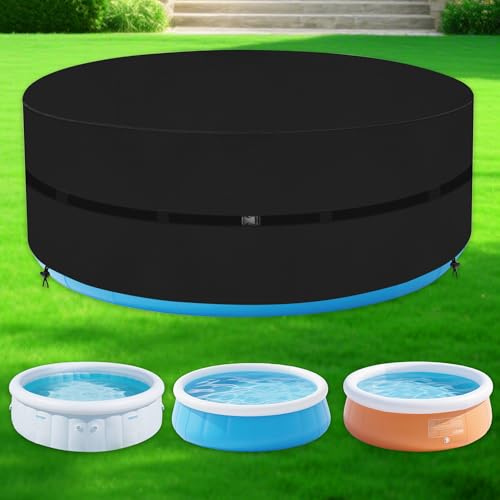 Round Hot Tub Cover Heavy Duty Oxford Inflatable Spa Cover Full Coverage Hot Tub Covers Replacement Waterproof and Weatherproof Portable Cover Protectors for Outdoor