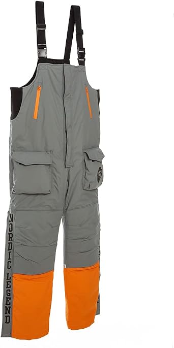 Nordic Legend Aurora Series Ice Fishing Bibs with Floatation, Insulated Waterproof Bibs for Ice Fishing and SnowmobilingSize Large