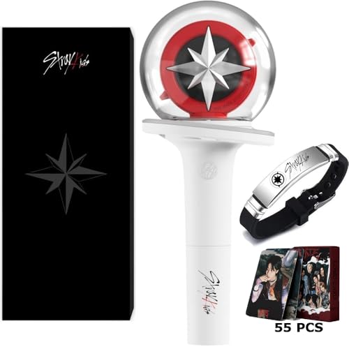 Niaycouky Straykids Lightstick Cheering Lights for Concert Light Sticks with Bluetooth Function with Merch Bracelets and 55 Photocards