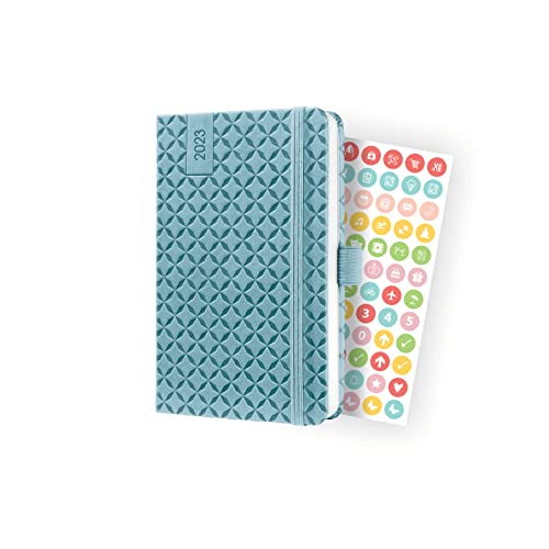 SIGEL J3112 Jolie Weekly diary 2023 - hardcover - 9,5 x 15 cm - 174 pages - light blue