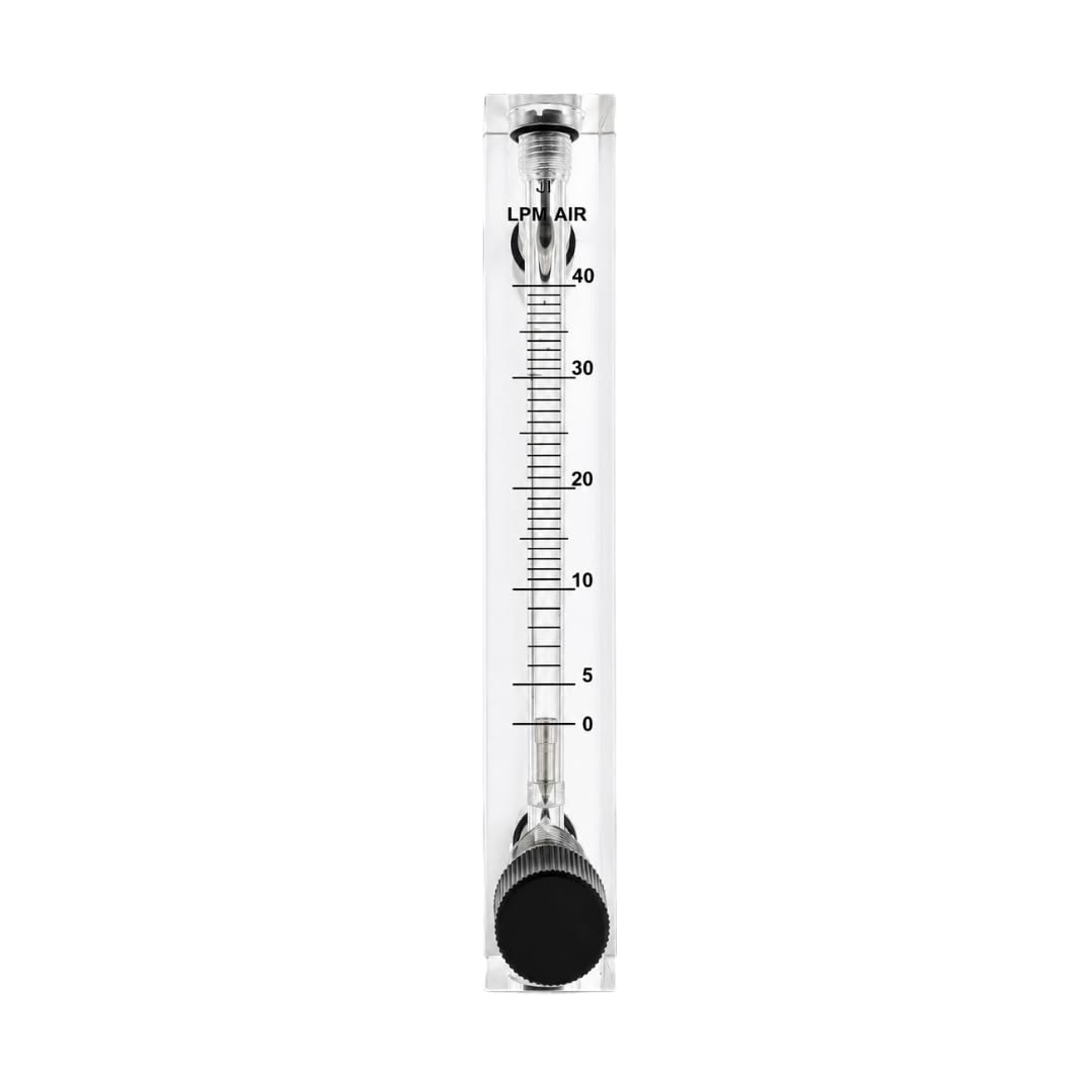 "Ji" Japsin Instrumentation Acrylic Tube Rotameter for Air Flow meter, Range 0 to 40 LPM, Connection 1/4" BSP (M) at Rear Top & Bottom Inlet and outlet, Control Valve Provided at Inlet-image-49