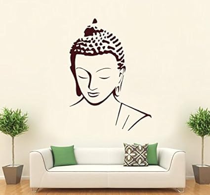 Asmi Collections PVC Wall Stickers Beautiful Brown God Buddha