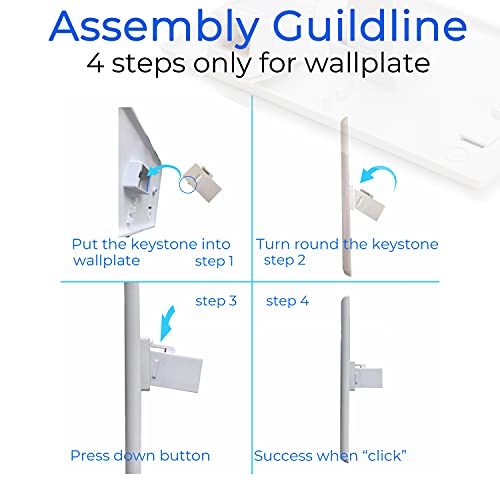 Rapink Rj45 Coupler Inline Adapter Keystone, Female To Female Network Connector 5 Pack For Ethernet Cat6/Cat5E/Cat5 Cable Extender With Gold Plated White #TOP6
