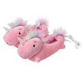 Smoko Adorable Plush Unicorn Heated Foot Warmer Slippers, Powered by USB (White) (USB-Heated-Pink)