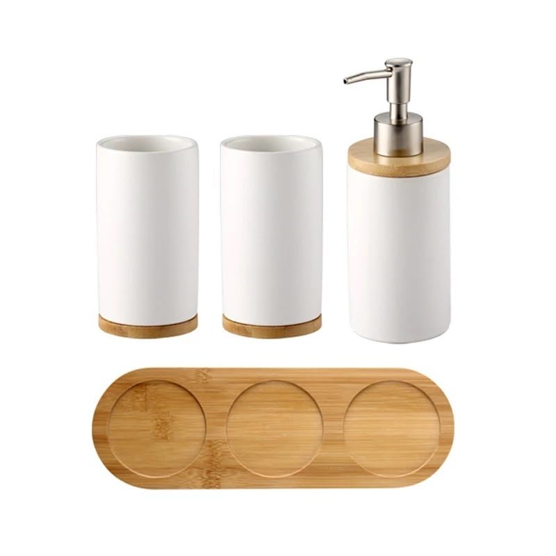 Set Di Dispenser Per Sapone Da Bagno Set di accessori for il bagno da 3 pezzi Dispenser di sapone alla moda Porta spazzolino Bicchiere Prodotto for il bagno domestico Kit Con Dispenser Sapone(2Cup--1B