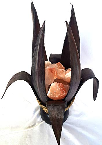 lampada sale, braciere in foglia di cocco