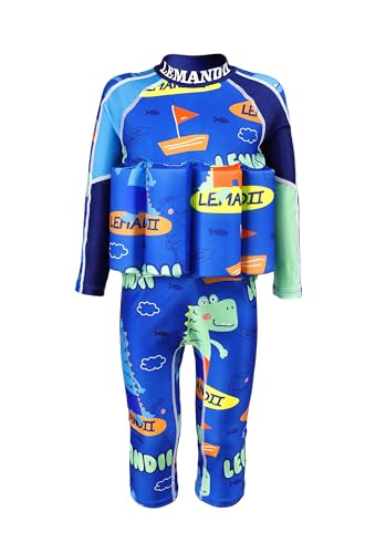 Image of Toddler Kids One-Piece Float Swimsuit with Adjustable Buoyancy UPF 50+ Sun Protection for Beach Pool Boys Girls