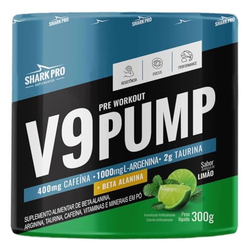 V9 Pump Pré Treino Suplemento Creatina Arginina Taurina D3 - Limão