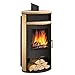 Produktbild JUSTUS Kaminofen Island Aqua, wasserführend (10 kW) Verkleidung Sandstein, Korpus Schwarz