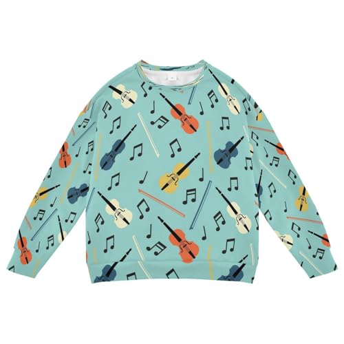 Violins Music Guitar Boy Girl Sweatshirt Toddler Crewneck Pullover Sweater Long Sleeve Fall Winter Clothes