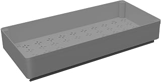 CuisinSmart Expandable Pull Out Cabinet Organizer, 15.75'' Deep Pull Out Drawers for Cabinet, Roll Out Drawer Adjustable Adhesive No Drill Screw Slide Out Drawers for Kitchen Gray M