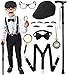 Boutrele 100 Days of School Costume for Boys Kids,Old Man Costume for Kids,Grandpa Costume Accessories Boys Set