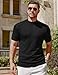 Vssjavun Mens Mock Turtleneck Shirt Short Sleeve Slim Fit Mock Neck Casual Tops Ribbed Knit Pullover Black Large
