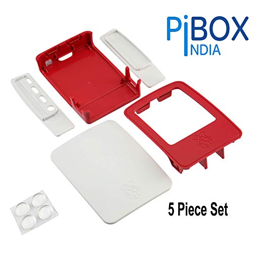 pibox India, Raspberry Pi 4 Case 1Gb, 2GB, 4GB White red, Modular Design with Logo top screwless Design, Ports Access and for Raspberry Pi 4 Model... - Image 2
