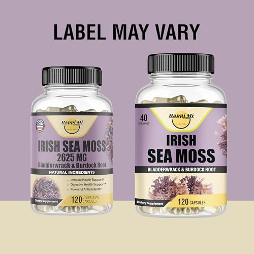Irish Seamoss Capsules 2625mg per Serving - Made with Organic Seamoss, Bladderwrack & Burdock Root for Digestive & Immune Support - Image 3
